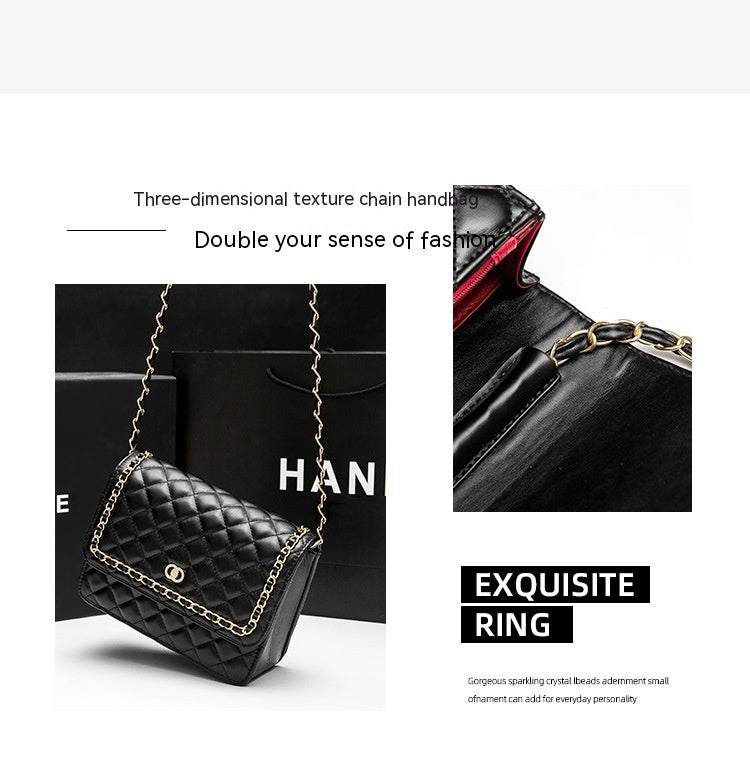 All-matching One Shoulder New Trendy Classic Style Rhombus Chain Bag
