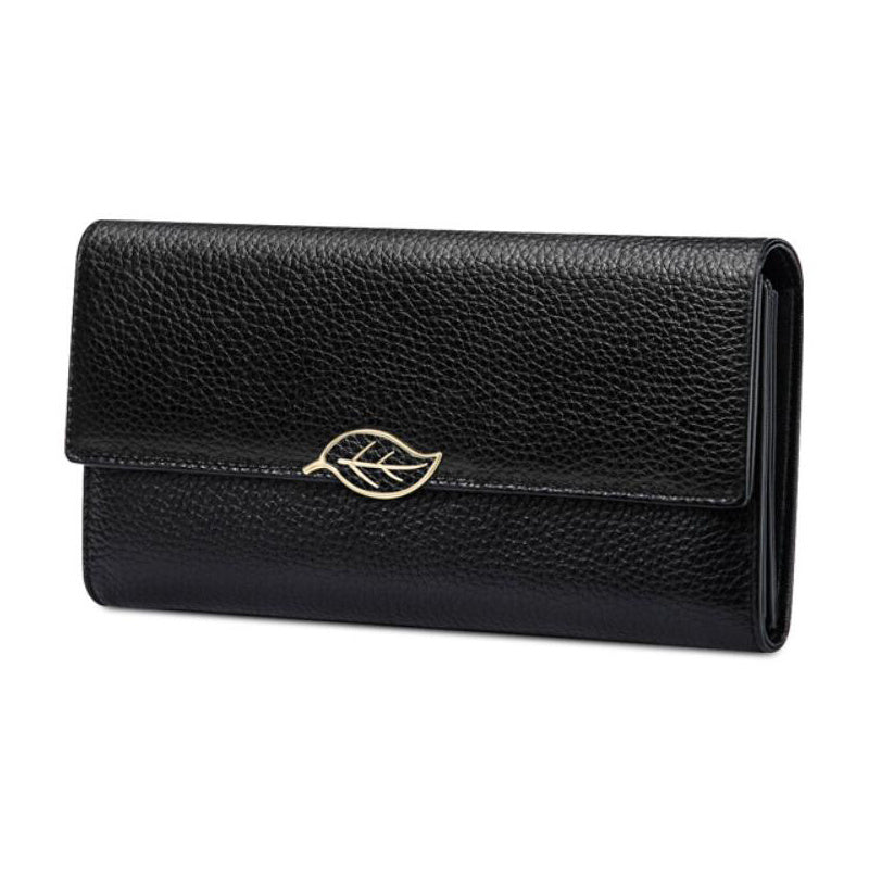 Lychee Pattern First Layer Cowhide Women's Long Wallet