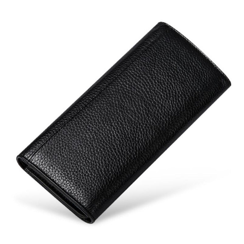 Lychee Pattern First Layer Cowhide Women's Long Wallet