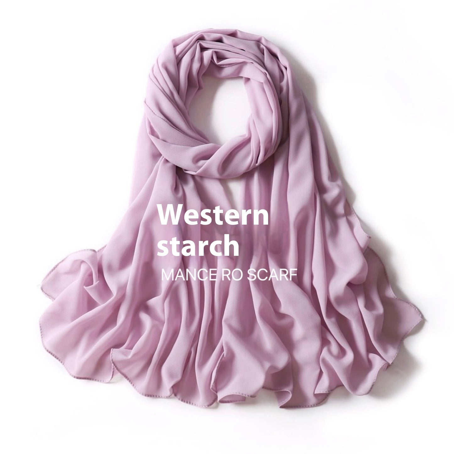 Pure Color Pearl Chiffon Scarf Headcloth Veil Chiffon Scarf