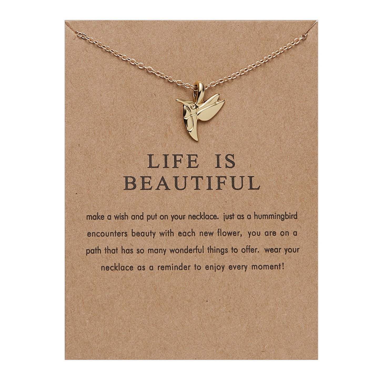 Paper Card Animal Necklace Series Pearl Balance Beam Hummingbird Necklace For Women