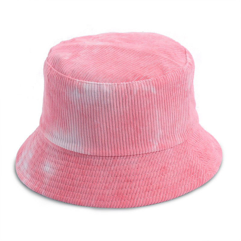 Tie-dyed Corduroy Fisherman Hat Women's Autumn And Winter