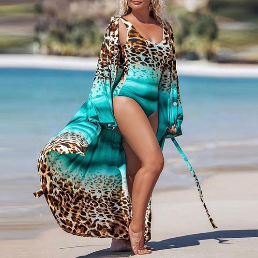 Sexy Leopard Swimwear Summer Women's Blouse Bikini