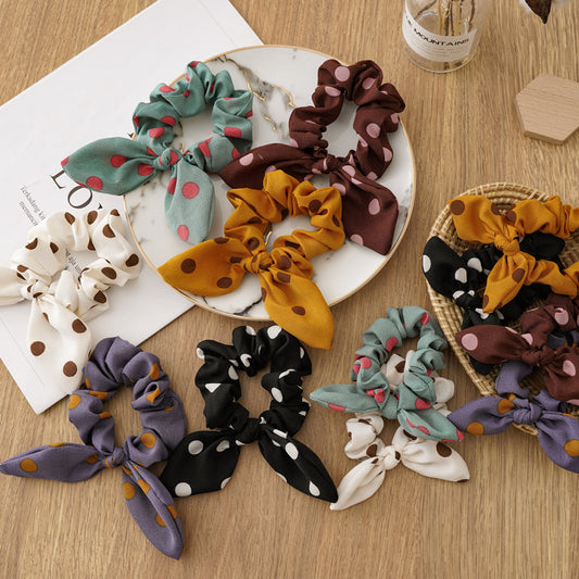 Parent-child model small little rabbit ears large intestine ring female hair tie knotted hair tie