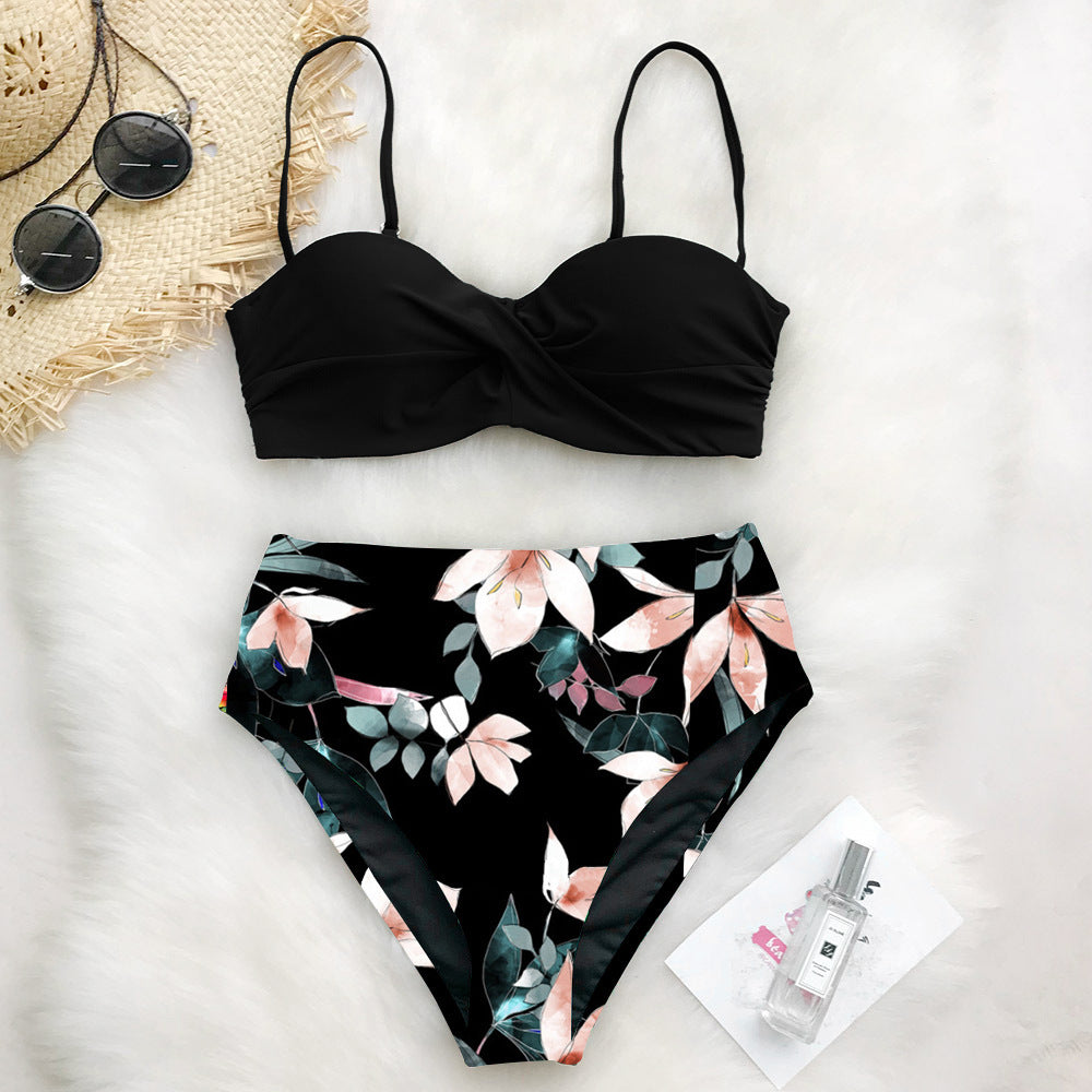 Printed bikini swimsuit