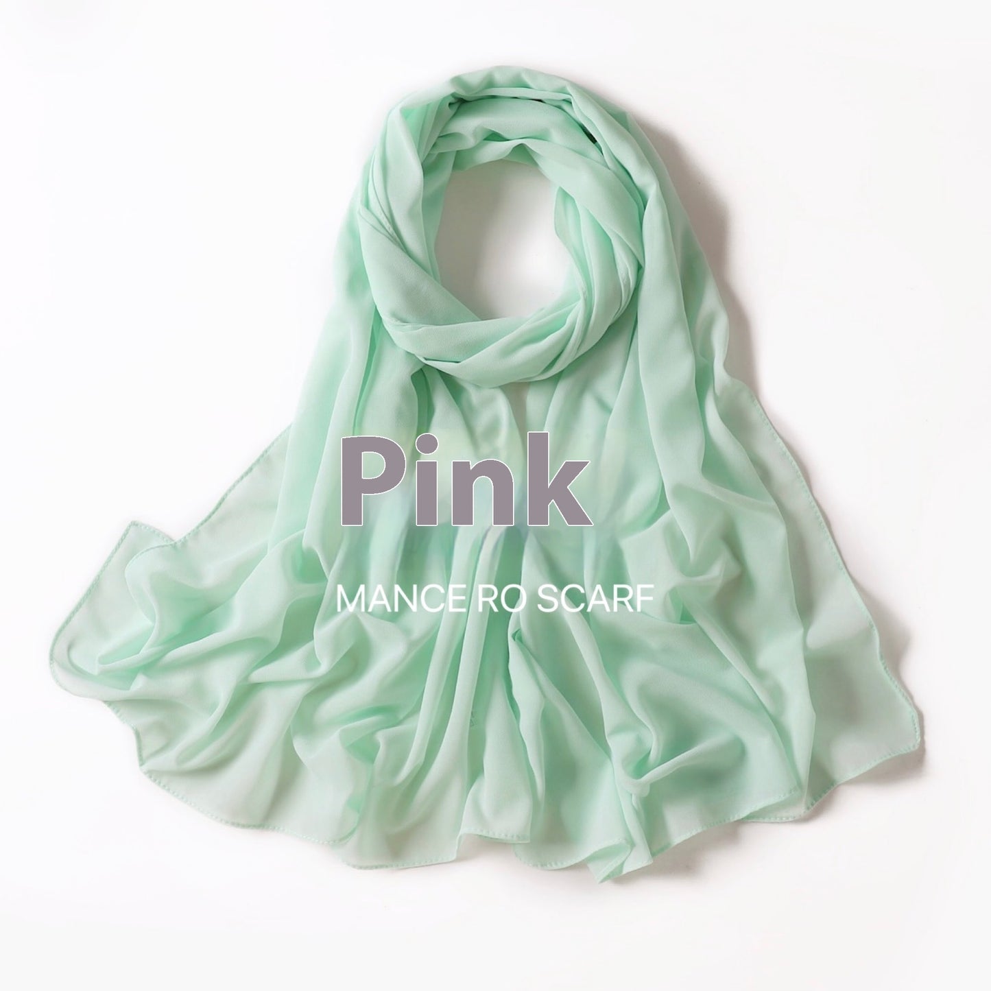 Pure Color Pearl Chiffon Scarf Headcloth Veil Chiffon Scarf