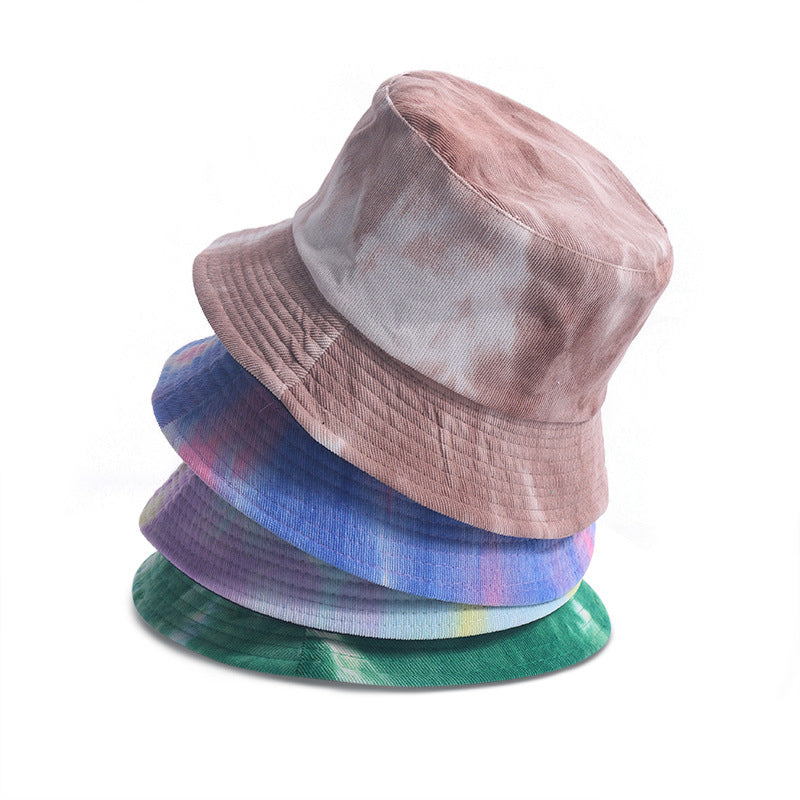 Tie-dyed Corduroy Fisherman Hat Women's Autumn And Winter