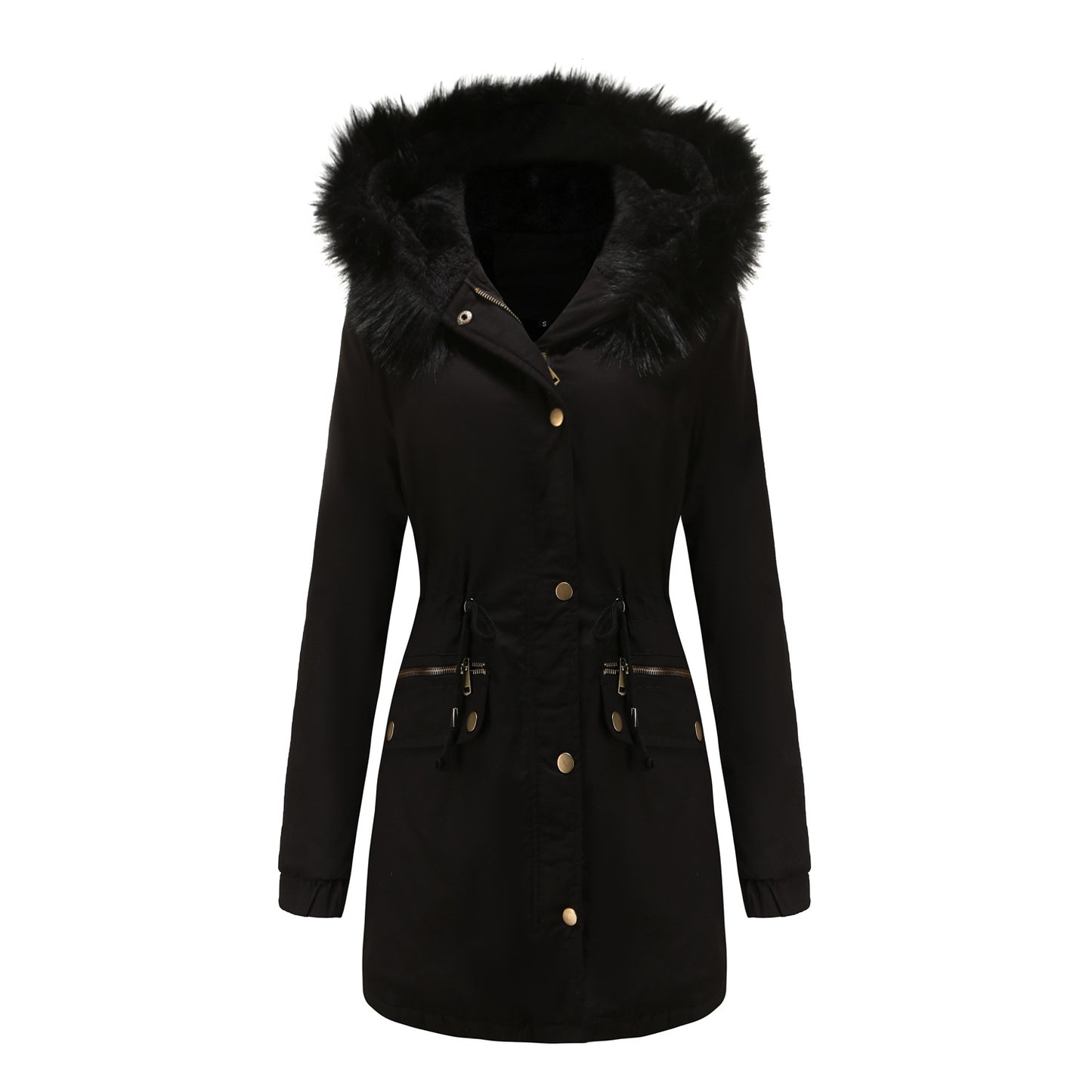 Women's Mid-length Fur Collar Coat Parker Cotton-padded Coat