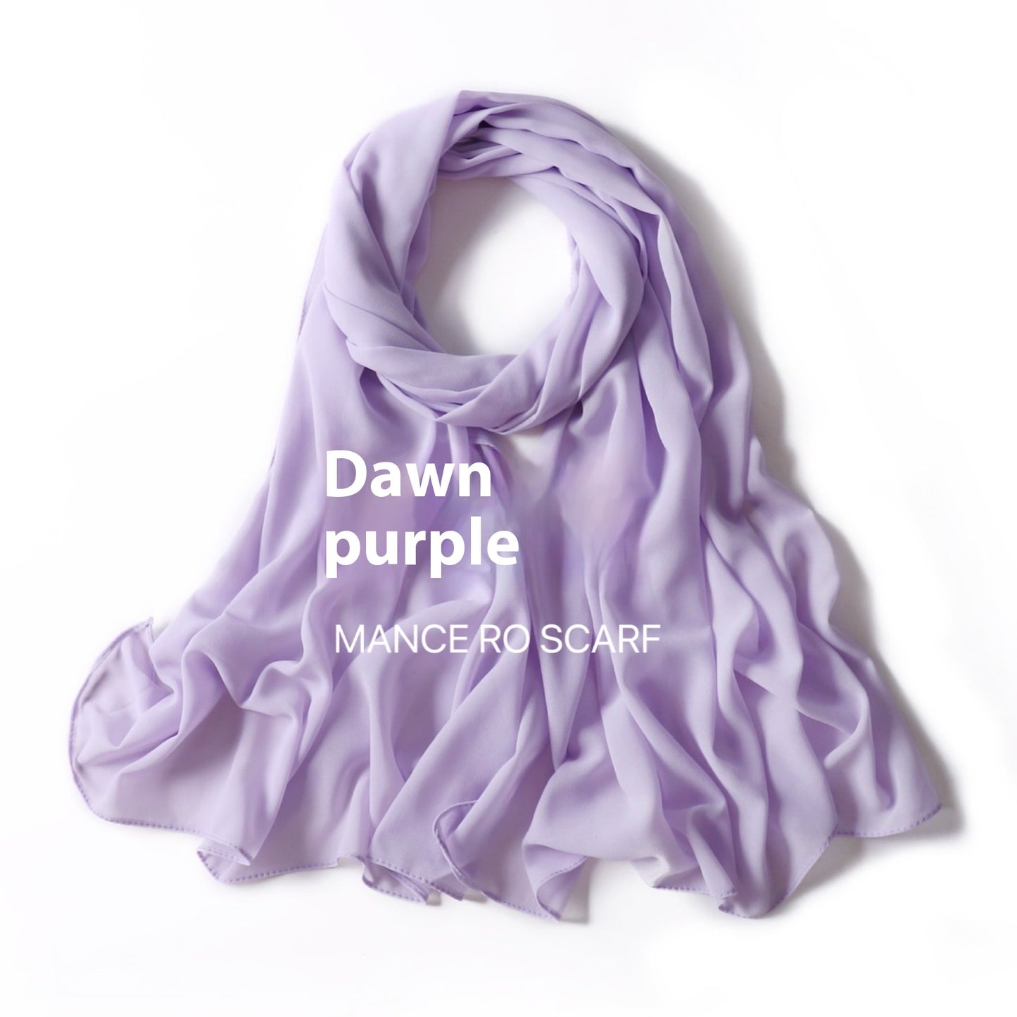 Pure Color Pearl Chiffon Scarf Headcloth Veil Chiffon Scarf