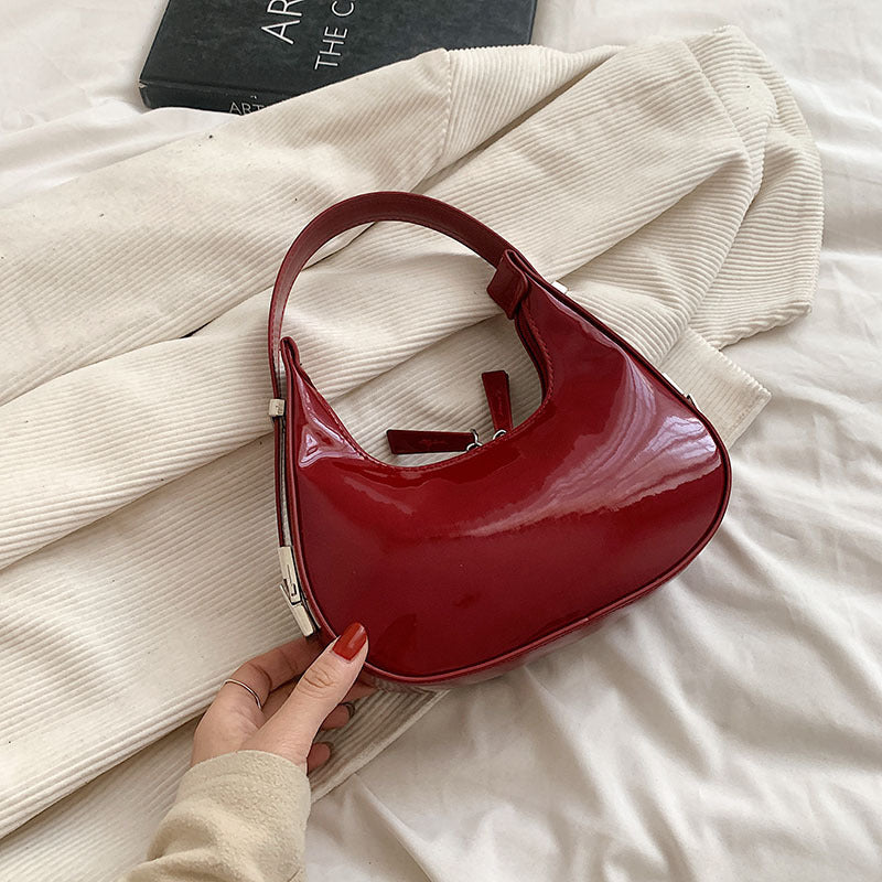 Textured Crescent Personality Trendy Simple Shoulder Underarm Bag