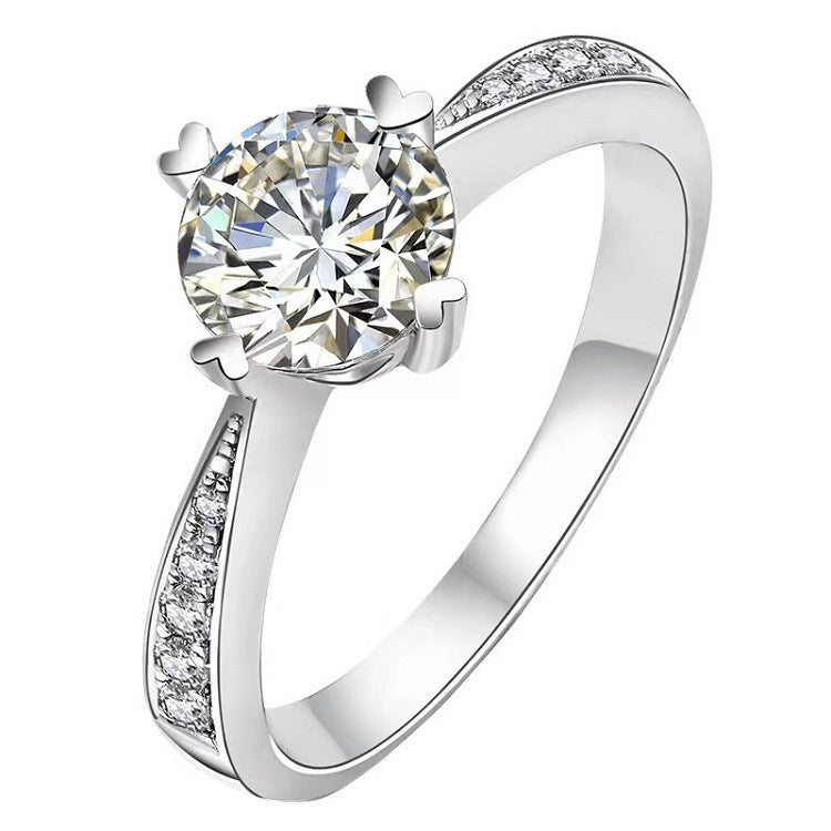 Moissanite Classic Six-claw 1 Karat Open Ring