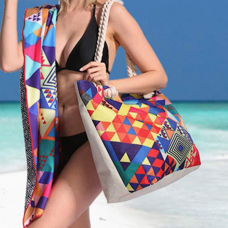 Geometric Large Capacity Multifunctional Tote