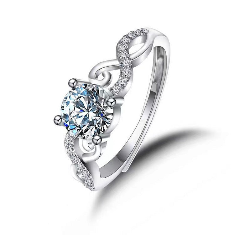 Moissanite Classic Six-claw 1 Karat Open Ring