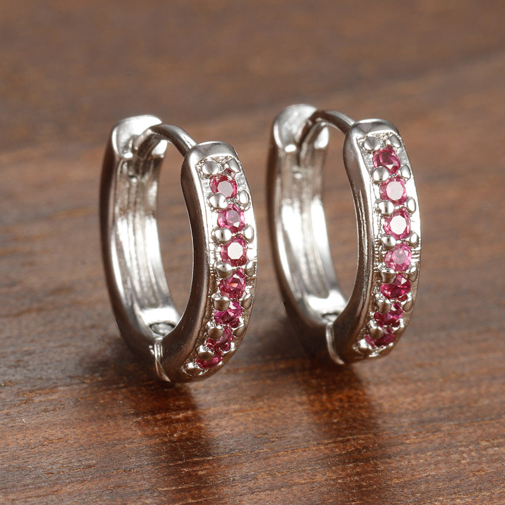 Trendy Earrings Circle 8mm Zircon