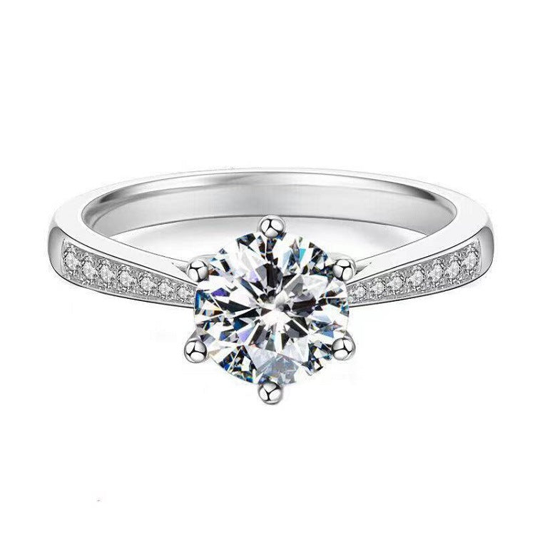 Moissanite Classic Six-claw 1 Karat Open Ring