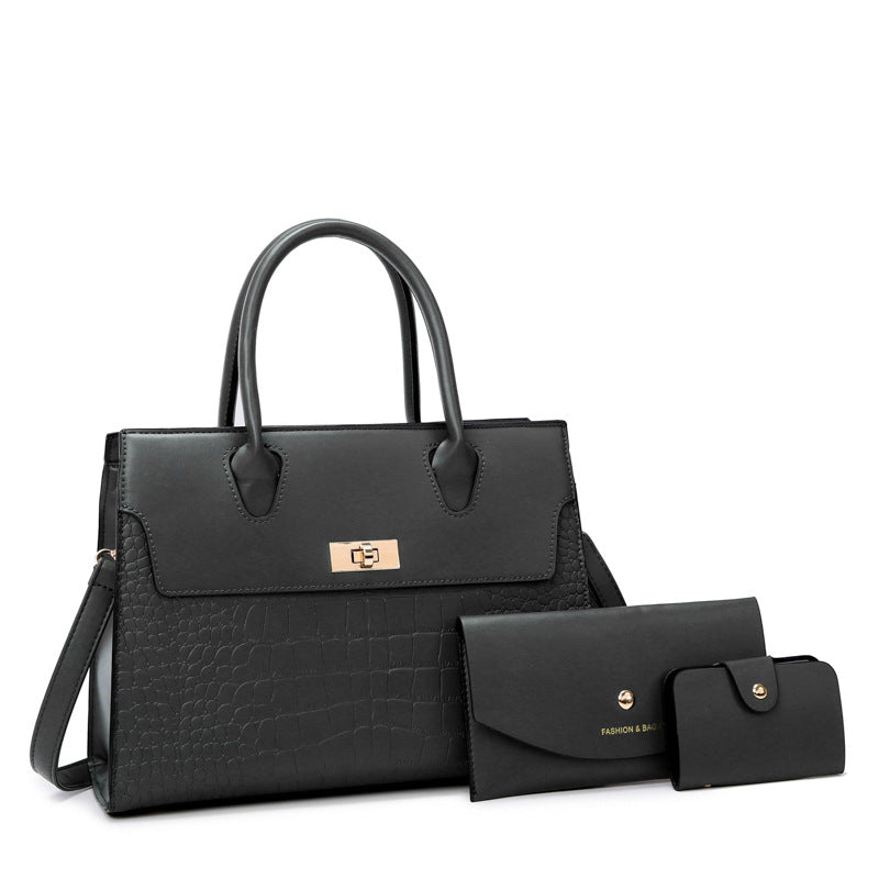 Stone Pattern Women's Bag Large Capacity Three-piece Set