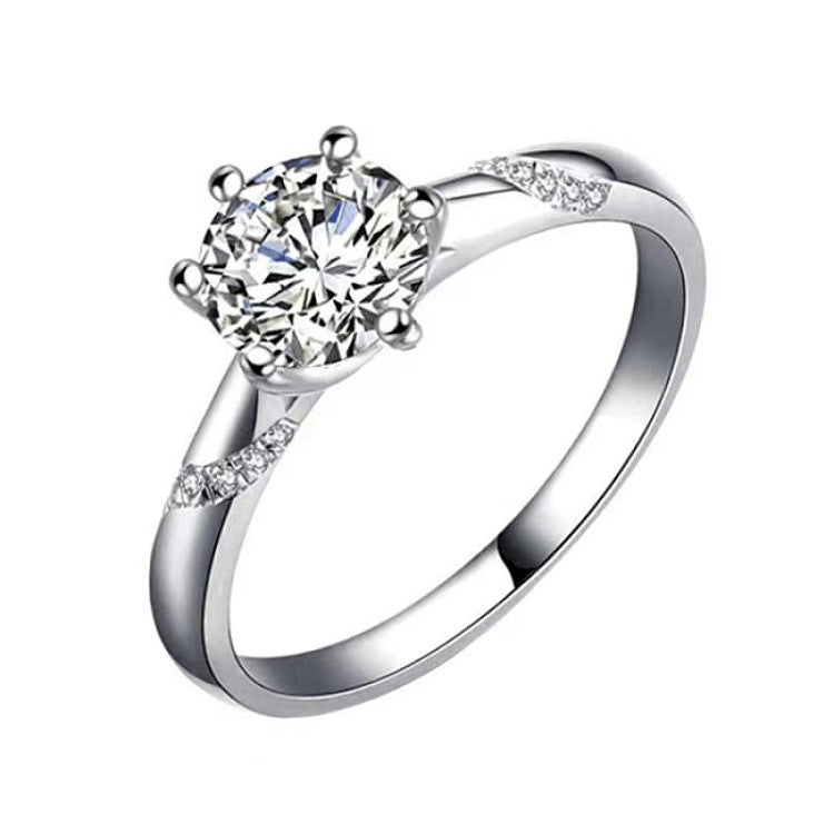 Moissanite Classic Six-claw 1 Karat Open Ring