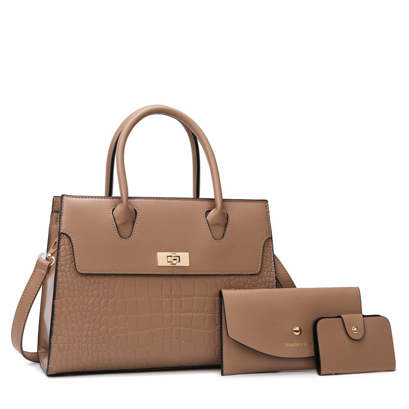 Stone Pattern Women's Bag Large Capacity Three-piece Set