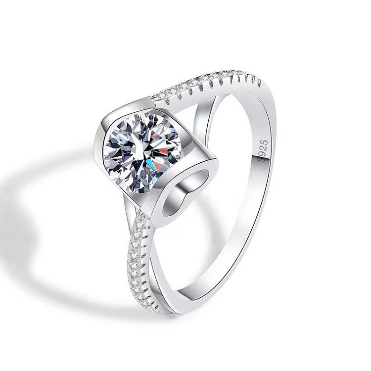 Moissanite Classic Six-claw 1 Karat Open Ring