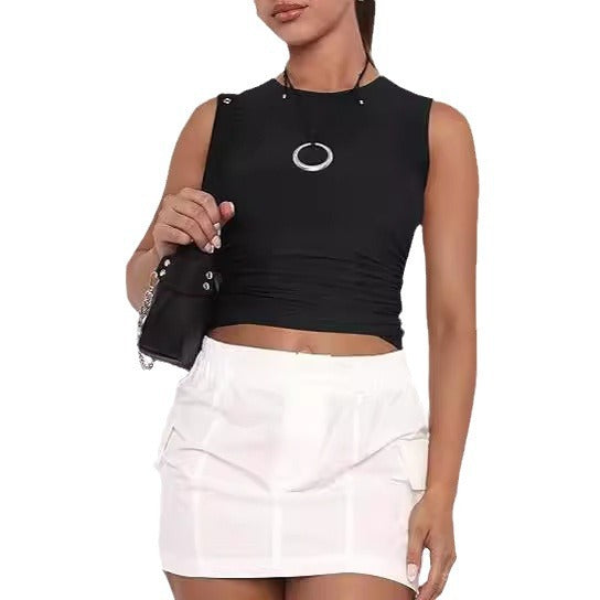 Basic Style Short Top For Women Summer