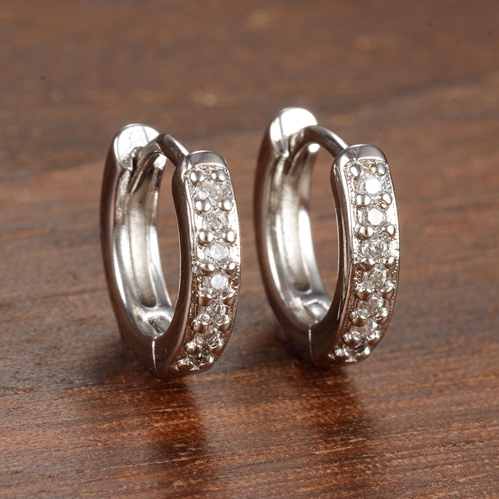 Trendy Earrings Circle 8mm Zircon