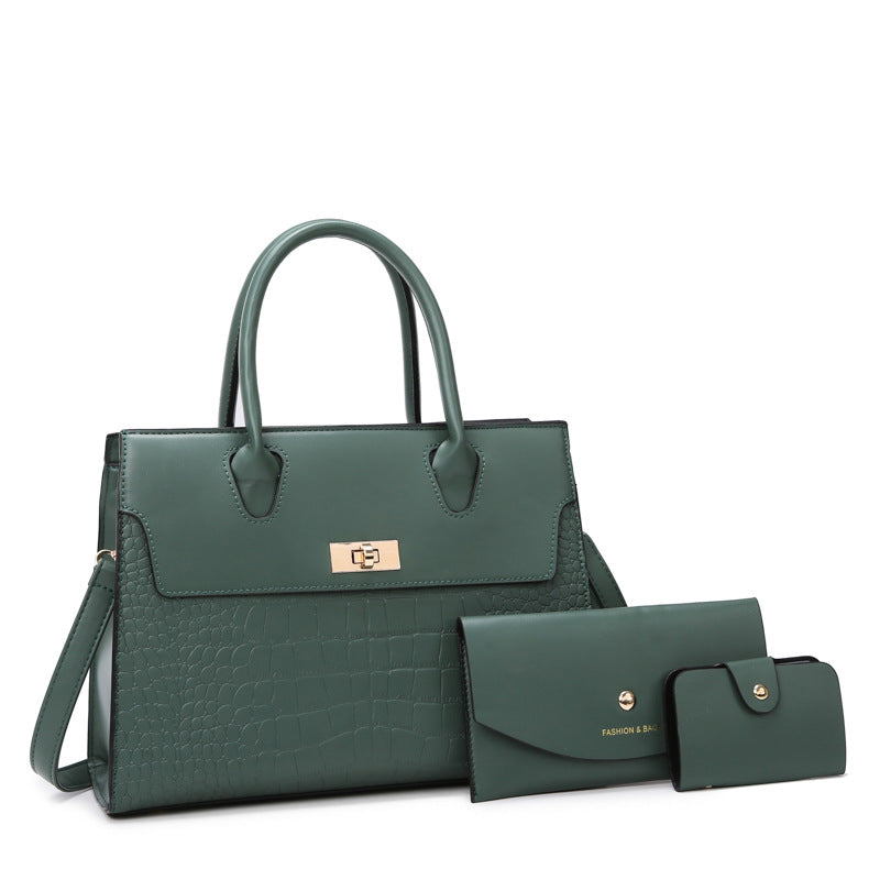 Stone Pattern Women's Bag Large Capacity Three-piece Set