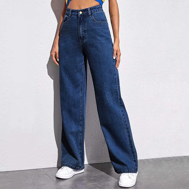 Women's High Waist Wide Leg Jeans Summer