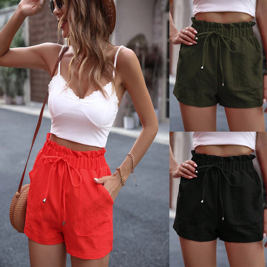 Women's Fungus Waist Slant Pockets Shorts