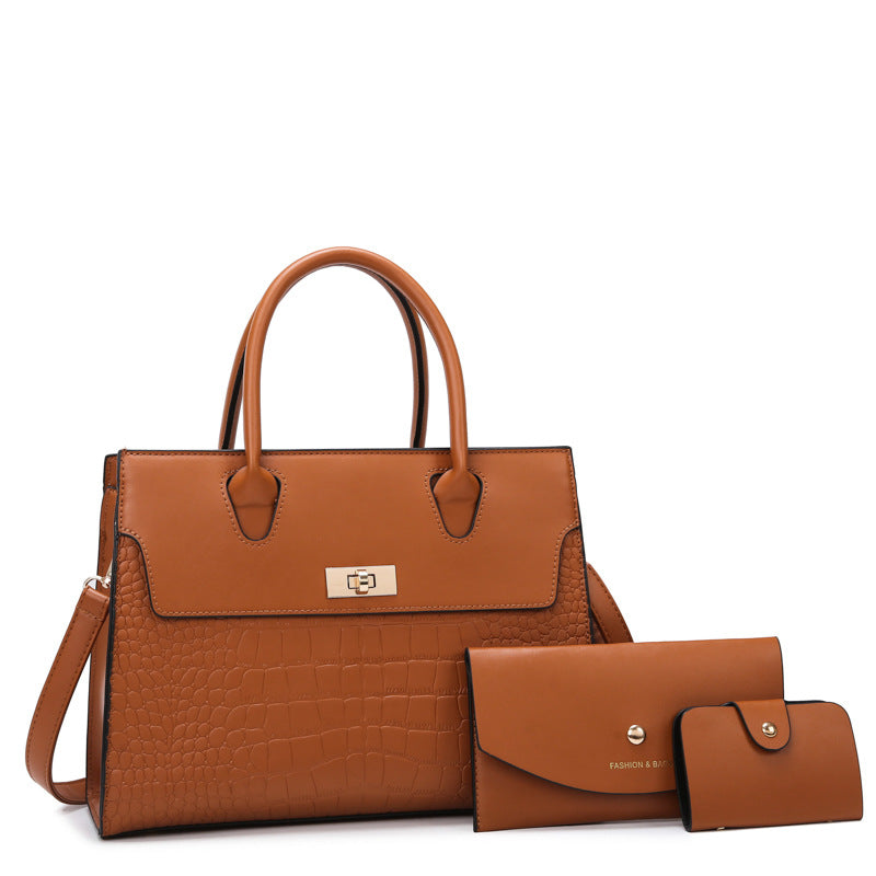 Stone Pattern Women's Bag Large Capacity Three-piece Set