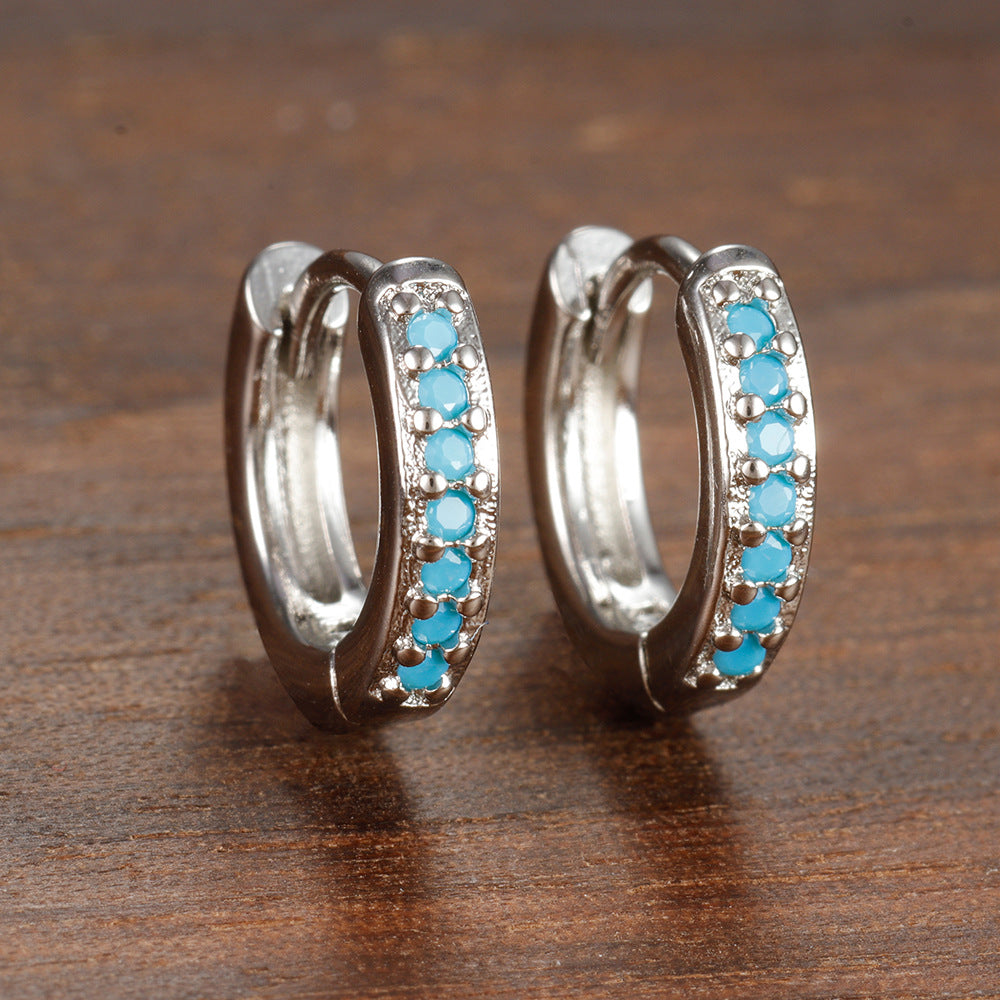 Trendy Earrings Circle 8mm Zircon