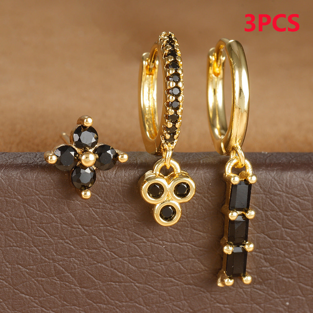 Affordable Luxury Fashion Flowers Zircon Earrings Plated With Real Gold