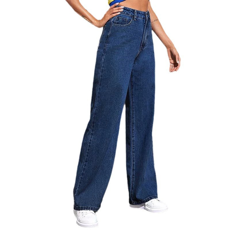 Women's High Waist Wide Leg Jeans Summer