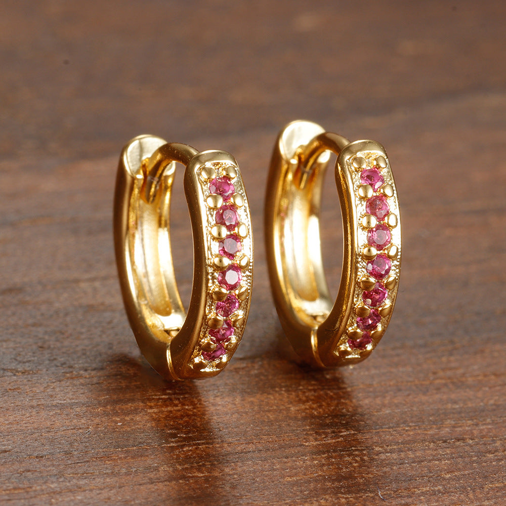 Trendy Earrings Circle 8mm Zircon