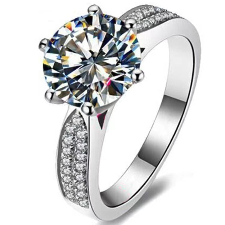 Moissanite Classic Six-claw 1 Karat Open Ring