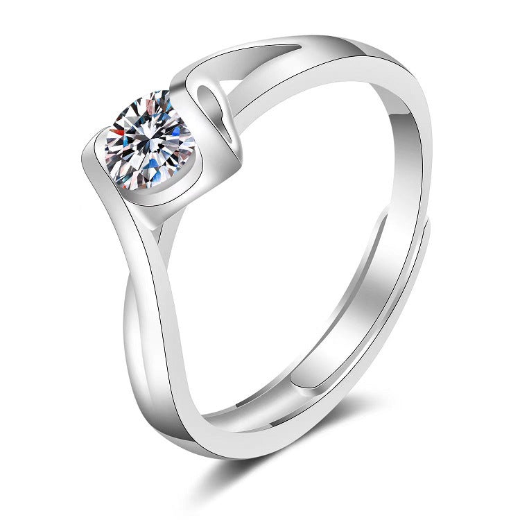 Moissanite Classic Six-claw 1 Karat Open Ring