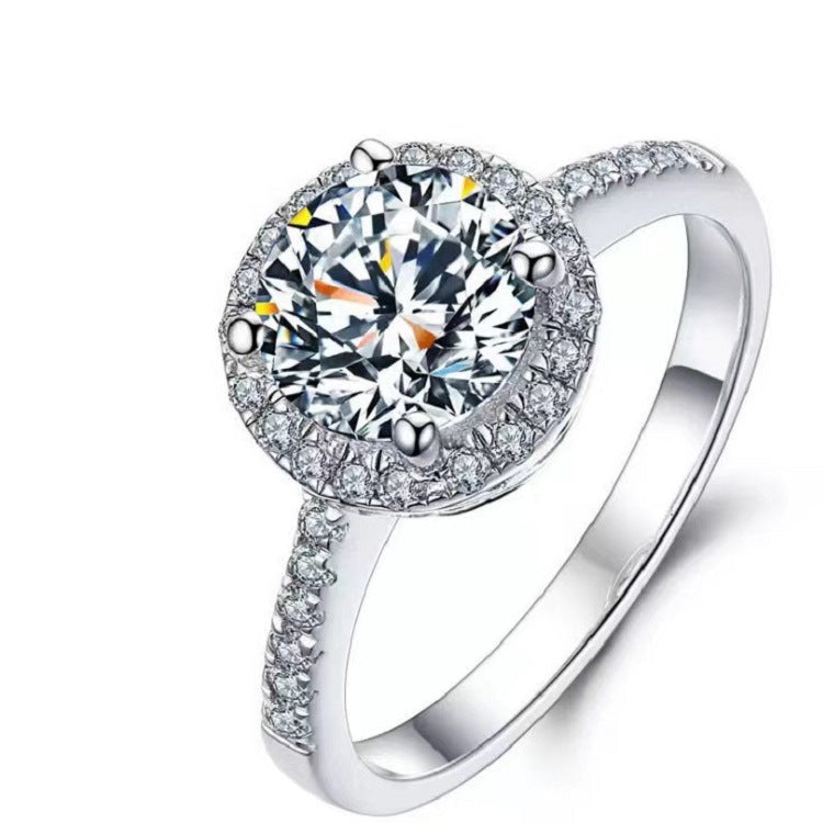 Moissanite Classic Six-claw 1 Karat Open Ring