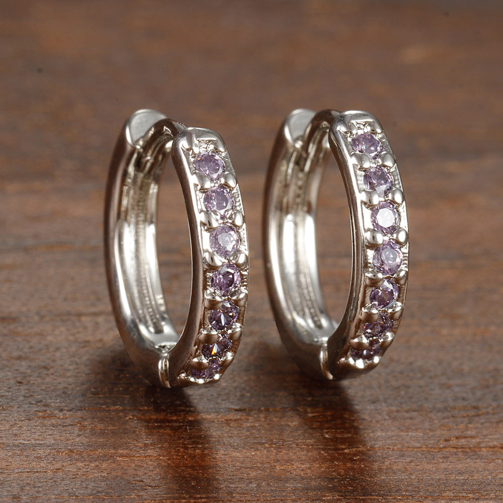 Trendy Earrings Circle 8mm Zircon