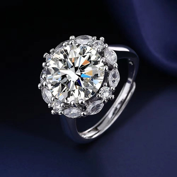 Moissanite Classic Six-claw 1 Karat Open Ring