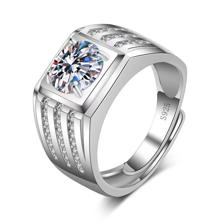 Moissanite Classic Six-claw 1 Karat Open Ring