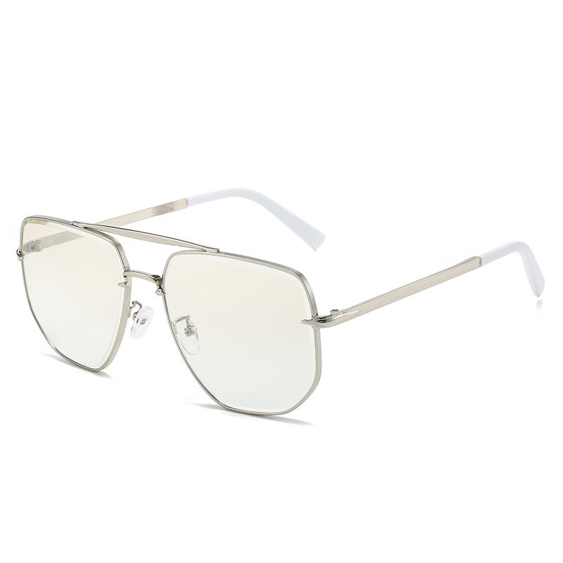 Fashion Square Metal Double Beam Sun Glasses