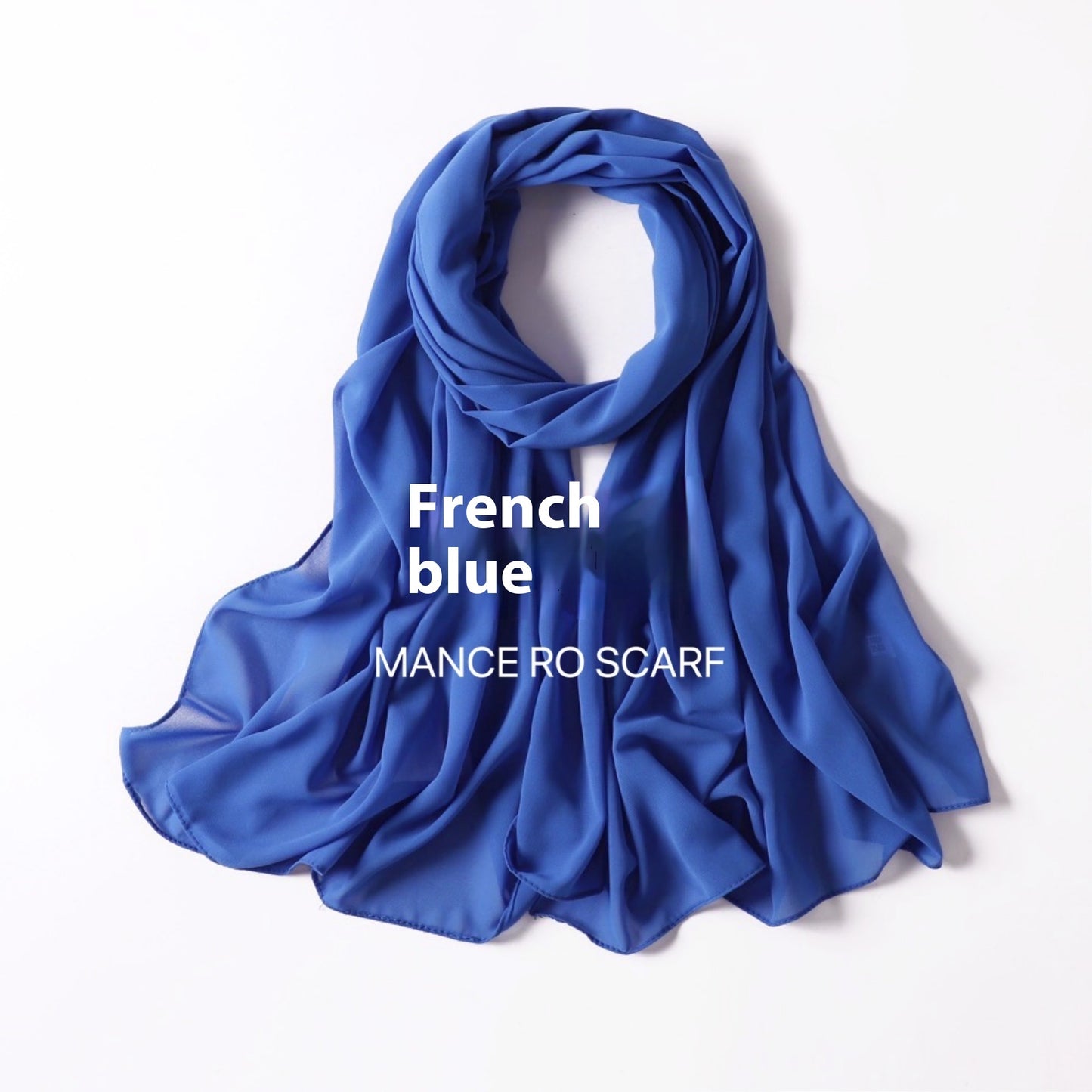 Pure Color Pearl Chiffon Scarf Headcloth Veil Chiffon Scarf