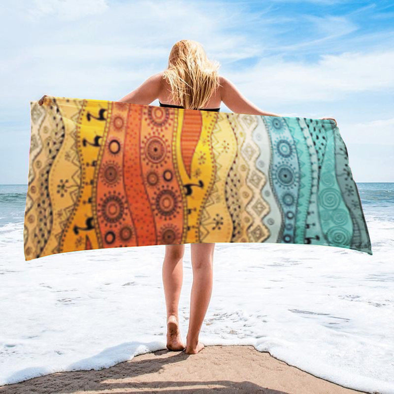 Printed Towel Seaside Vacation Beach Bath Towel