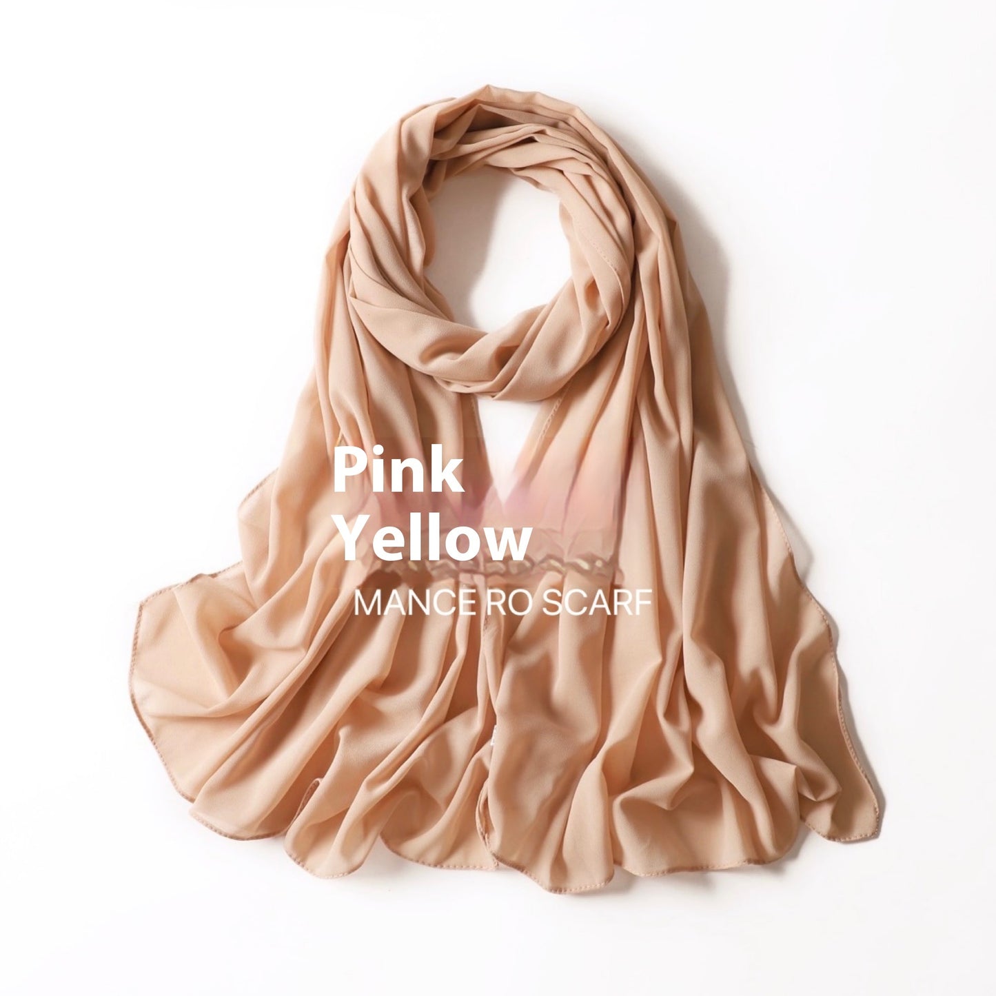 Pure Color Pearl Chiffon Scarf Headcloth Veil Chiffon Scarf