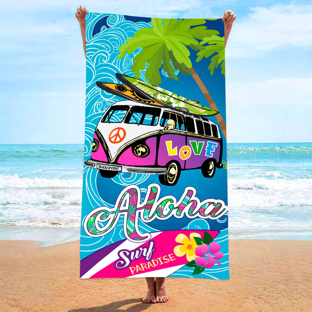 Printed Towel Seaside Vacation Beach Bath Towel